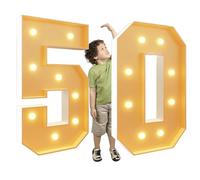 Tashace Marquee Light Up Numbers for 20th 30th 40th Birthday Decorations DIY Marquee Numbers LED Indoor Lights Numbers for Anniversary Party Decor Foam Board Kit(Number 50,100cm/3FT)