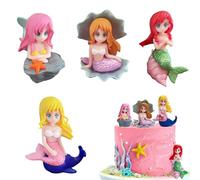 Tashce 4 PCS Mini Mermaid Figures for Cake Decorations, Garden & Aquarium