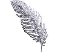 Tashce Fashion Feather Brooch, Noble Brooch for Women's Girls, Feather Retro Brooches, Elegant Crystal Brooches for Daily Life, Work, Party (Silver)