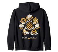 Tashi Tagye Eight Auspicious Symbols Tibetan Buddhist Zip Hoodie