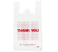 TashiBox 200 Ct plastic bag/Shopping Bag/Thank You Bag/Reusable and Disposable Grocery Bags - Measures 11.5" X 6.25" X 21", 15mic, 0.6 Mil