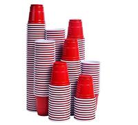 TashiBox Plastic Red Shot Glasses - 200 Pack 2oz - Mini Party Cups, Wine Tasting, Jello Shots, Sample Cups.