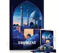 Tashkent, Uzbekistan Cityscape Illustration Adult Jigsaw Puzzles1000 Pieces Smart Exercise Peaceful Recreation Accurate Edges Chic Xmas Gift (38x52cm)