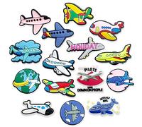 Tashrasia 20Pcs Airplane Shoe Charms for Clogs Sandals Bracelet Wristband Slippers Water Shoes, Aircraft Helicopter Shoe Decoration Charms, Plastic, No Gemstone