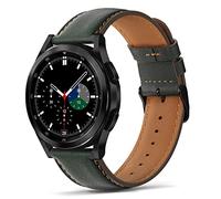 Tasikar 20mm Leather Strap Compatible With Samsung Galaxy Watch 6/5/4 40mm/44mm, Genuine Leather band for Watch 6 Classic 43mm/47mm/4 Classic 3, Green