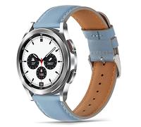 Tasikar 22mm Leather Straps Compatible with Samsung Galaxy Watch 3 45mm/ 46mm Strap, Genuine Leather Replacement Bracelet Band for Huawei GT 3 46mm/3 Pro/GT 2, Gear S3, 22mm, Blue