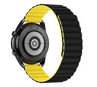 Tasikar 22mm Straps Compatible with Samsung Galaxy Watch 3 45mm/46mm Strap, Silicone Magnetic Clasp Replacement Band for GT3 46mm/GT 2, Gear S3 (Yellow-Black)