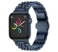 Tasikar Compatible with Apple Watch Strap 49mm 46mm 45mm 44mm 42mm, Stainless Steel Metal Strap Compatible for Apple Watch Ultra 2 Ultra SE Series 10 9 8 7 6 5 4 3 2 1 (Blue)