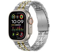 Tasikar Compatible with Apple Watch Ultra 3 Band 49mm, Men Women Strap Solid Stainless Steel Metal Bracelet Compatible for Apple Watch Ultra 3 2 1 49mm, Silver-Gold