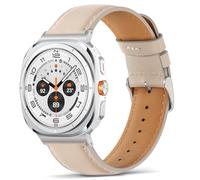 Tasikar Leather Bands Compatible with Samsung Galaxy Watch Ultra 47mm, Genuine Leather Strap Compatible with Samsung Galaxy Watch Ultra 47mm, Starlight