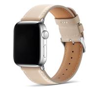 Tasikar Leather Strap Compatible with Apple Watch 49mm 46mm 45mm 44mm 42mm | Genuine Replacement Bands Compatible with Apple Watch Ultra 4 3 2 1 SE Series 12 11 10 9 8 7 6 5 4 3, Starlight