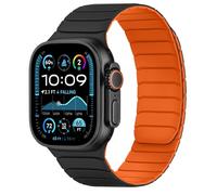 Tasikar Magnetic Strap Compatible with Apple Watch 49mm 46mm 45mm 44mm 42mm | Soft Silicone Replacement Loop Band for iWatch Ultra 4 3 2 1 SE Series 12 11 10 9 8 7 6 5 4 3, Black-Orange
