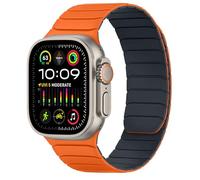 Tasikar Magnetic Strap Compatible with Apple Watch 49mm 46mm 45mm 44mm 42mm | Soft Silicone Replacement Loop Band for iWatch Ultra 4 3 2 1 SE Series 12 11 10 9 8 7 6 5 4 3, Orange-Midnight