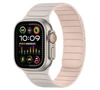Tasikar Magnetic Straps Compatible with Apple Watch 49mm 46mm 45mm 44mm 42mm Soft Silicone Replacement Loop Wristband Compatible with iWatch Ultra SE Series10 9 8 7 6 5 4 3, Starlight-Pink