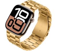 Tasikar Metal Strap Compatible with Apple Watch 46mm(Series 10) 45mm 44mm 42mm Stainless Steel Replacement Strap Compatible with Apple Watch SE 2 SE Series 10 9 8 7 6 5 4 3 2 1, Gold