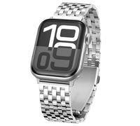 Tasikar Metal Watch Strap Compatible with Apple Watch 42mm(Series 10/11) 41mm 40mm 38mm for Men Women, Stainless Steel Replacement Bands for iWatch SE Series 11 10 9 8 7 6 5 4 3 2 1, Silver