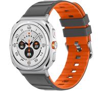 Tasikar No Gap Bands Compatible with Samsung Galaxy Watch Ultra 47mm(2025/2024) Soft Silicone Sport Strap for Galaxy Watch Ultra 47mm(2025/2024) Women Men, Grey Orange
