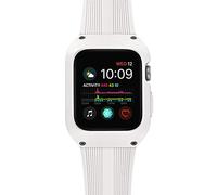 Tasikar Straps Compatible with Apple Watch Strap 38mm with Rugged Protective Case Silicone Strap Compatible with Apple Watch Series 3 Series 2 Series 1 (Milky)
