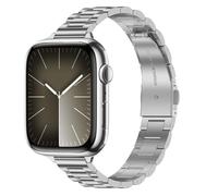 Tasikar Thin Metal Band Compatible with Apple Watch Band 49mm 46mm 45mm 44mm 42mm Women Stainless Steel Replacement Strap Compatible with iWatch Ultra 3 2 1 SE Series 11 10 9 8 7 6 5 4 3 2 1, Silver