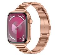 Tasikar Thin Metal Band Compatible with Apple Watch Band 49mm 46mm 45mm 44mm 42mm Women Stainless Steel Replacement Strap for iWatch Ultra 3 2 1 SE Series 11 10 9 8 7 6 5 4 3 2 1, Rose Gold