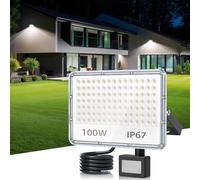 TASINUO 100W LED Outdoor Motion Detector Floodlight, 10000LM 6500K, IP67 Waterproof Outdoor Lighting with Detector for Garden, Patio, Garage