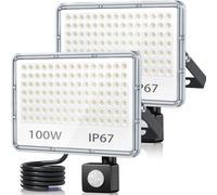 TASINUO 100W Security Lights Outdoor Motion Sensor 2 Pack,10000LMFloodlight