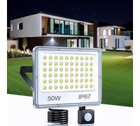 TASINUO 50W Security Lights Outdoor Motion Sensor,5000LM PIR LED Floodlight | IP67 Waterproof PIR Security Lights Outdoor, 6500K Cool White Flood Lights Outdoor Motion Sensor for Garden Garage Patio Yard