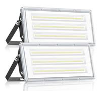 TASINUO Flood Lights Outdoor 100W 10000LM Daylight Security Light 2 Pack | 6500K LED Floodlight, IP67 Waterproof Wall Light with 180° Rotation, Outdoor Lights for Garden Garage Loft Workshop Stadium