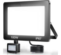 TASINUO Security Lights Outdoor Motion Sensor, 100W PIR Sensor Security Light, 10000 Lumens Super Bright, Ultra Thin, Water-Resistant Flood Light for Garden, Patio, Backyard, Rooftop