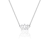 Tasiso 14K Gold Lotus Flower Necklace for Women Dainty Meditation Symbol Lotus Pendant Yoga Necklace Minimal Everyday Jewelry Gift, Brass, No Gemstone