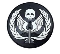 Task Force 141 Black Ops Emblem PVC Airsoft Cosplay Fan Patch (Black)