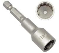 Taskar 11mm Bi-Hex Socket 65mm Long 1/4" Drive Retaining Clip 3 Pack