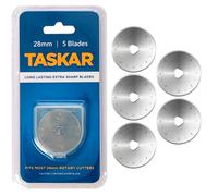 Taskar 28mm Rotary Cutter Blades - 5 Pack TASRCB28-5 | SKS-7 Carbon Steel, Extra Sharp & Long-Lasting