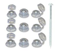 Taskar Clear Roofing Strap Caps & 2" Twin-Thread Woodscrews (100 Pack)