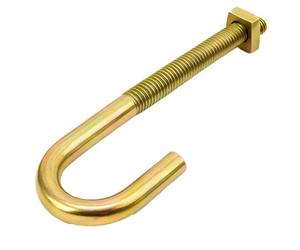 Taskar M8 X 100mm J Hook Roofing Bolts With Square Nuts, Zinc-Plated Yellow Passivated Pack Of 100