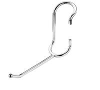 Taskar Polehooks Chrome 4" C-Style Wire Shelving Hooks - All-Purpose Clip-On 5 Pack