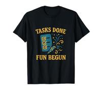 Tasks Done Fun Begun Work Life Balance Confetti Art T-Shirt