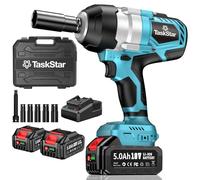 TaskStar Cordless Impact Wrench, 1032Ft-lbs (1400N.m) 1/2 High Torque Brushless Impact Gun, 18V Power Impact Wrench, 5000mAh Battery, 4 Sockets, Variable Speeds for Car/Truck RV/Mower