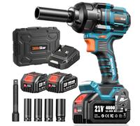 TaskStar Cordless Impact Wrench, 1200N·m(900ft-lbs) Brushless High Torque Impact Gun, 1/2 Inch Electric Impact Driver, 2x4.0Ah Batteries, Charger & 4 Sockets, Variable Speeds for Car/Truck RV/Mower