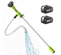 Taskstar Cordless Stick Transfer Pump for Water/Diesel, 5.6CM Filter OD, 2725 L/h Fast Drain, Battery Powered 60-Min Runtime, 5M Head Height for Basement, Pool, Pond, Rain Barrels, Boat, Aquarium, RV
