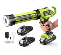 Taskstar Electric Caulking Gun Compatible with Makita 18V Battery 10-10.5oz | Cordless Caulk gun with 2 x 2000 mAh Batteries, Brushless Motor, Built-in LED Light for Caulking and Sealing (280-330ML)
