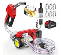 TaskStar Fuel Transfer Pump Battery Powered, 45L/MIN Electric Pump Kit with 21V 4.0Ah Battery & Charger, Portable Cordless with Auto-off Nozzle & 2x 2m Hoses for Diesel Kerosene Transfer