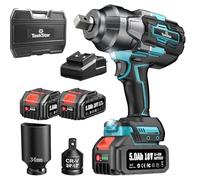 TaskStar Impact Wrench 3/4 inch, 1180Ft-lbs(1600N.m) Brushless Impact Gun High Torque Impact Driver w/ 5.0Ah Battery & Fast Charger, Electric Impact Wrench for Truck, Industrial Tasks