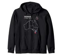 Tasmania Australian Flag Been There Check Off Map Tasmanian Zip Hoodie