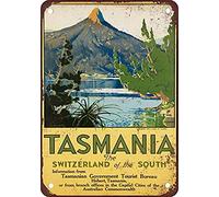 Tasmania Switzerland Of The South Tin Sign 8X12 Inches
