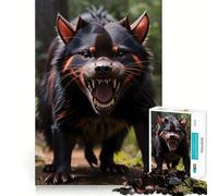 Tasmanian Devil Angry Jigsaw Puzzles for Adults 1000 Piece Memory Boost Cozy Time Pattern Assembly Santa Wish List (38x52cm)