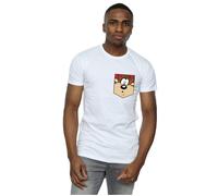 Looney Tunes Men's Tasmanian Devil Face Faux Pocket T-Shirt X-Large White