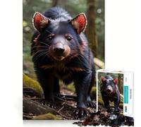 Tasmanian Devil Photograph 1000 Pieces Puzzles for Teenagers Brain Tease Toy Home Activity Premium Cut Santa Wish Item (38x52cm)