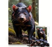Tasmanian Devil Photograph 1000 Pieces Puzzles for Teenagers Brain Tease Toy Home Activity Premium Cut Santa Wish Item (38x52cm)