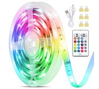 TASMOR LED Strip Light Music Sync 16.4ft, USB Powered LED Light Strip with Remote Waterproof RGB 5050 Color Changing LED Strip TV Backlights for Home Decoration, TV, PC, Mirror
